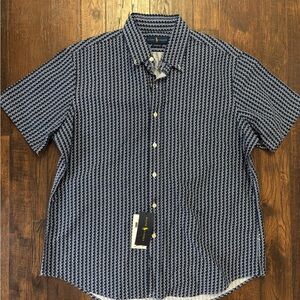 Polo Ralph Lauren P Wing Graphic All Over Print Shirt Mens Classic Fit Navy